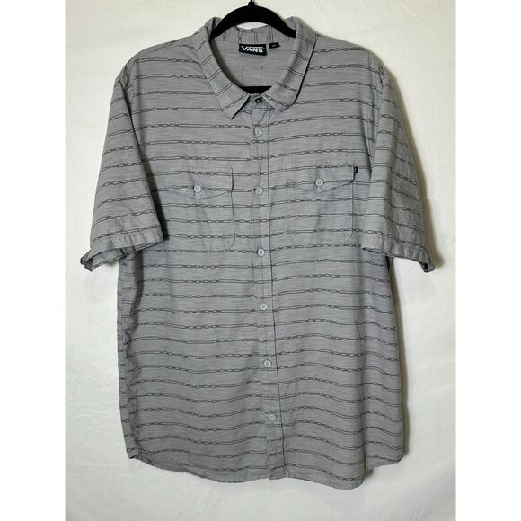 Vans Men's Cotton Collared Button Down Short Sleeve Polo Shirt Size XL - Picture 1 of 4